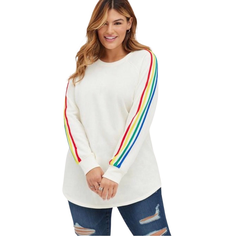 RAINBOW SLEEVE TUNIC SWEATSHIRT